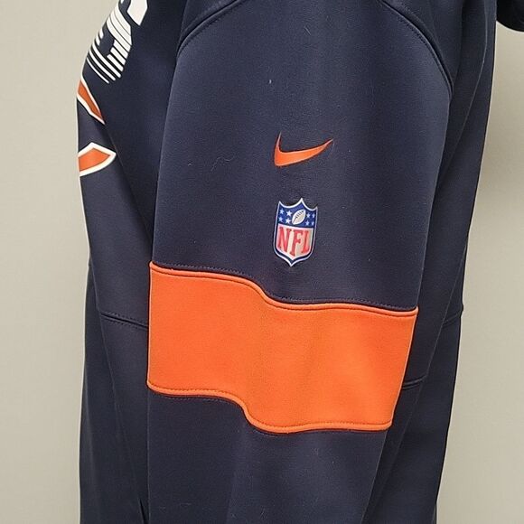 NFL Nike Chicago Bears Navy and Orange Hoodie, Size L - Picture 2 of 6